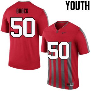 Youth Ohio State Buckeyes #50 Nathan Brock Throwback Nike NCAA College Football Jersey Sport TRD1144VS